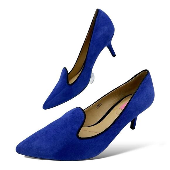 Isaac Mizrahi New York Joy Cobalt Blue Suede Pump Kitten Heel Pointed Toe Sz 7.5 - Picture 2 of 13